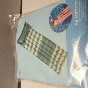 Sun And Sky Green Blue Striped Pool Air Mattress NWT